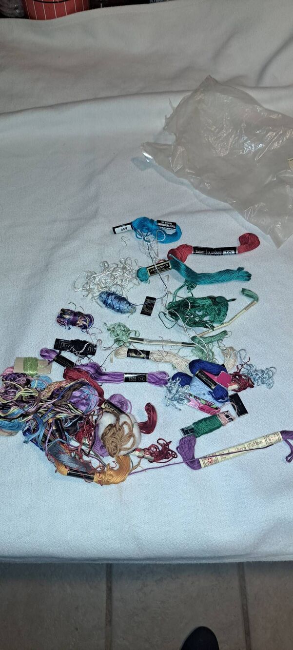 Vintage Embroidery Floss Thread Lot DMC Star Talon J&P Coats Six Strand Assorted
